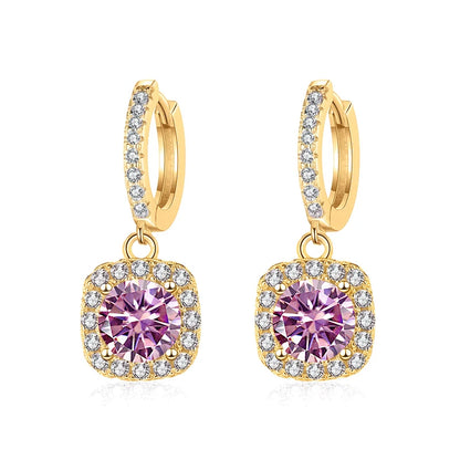 JoyceJelly 1ct GRA Certified Moissanite Earrings Color VVS D Solid Sterling Silver 925 18K Gold Plated