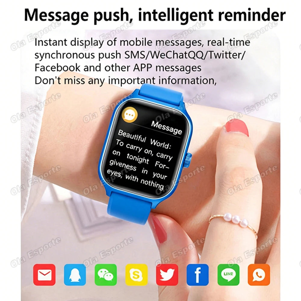 OLA ESPORTE Rectangle Unisex Smart Watch for Android or iOS