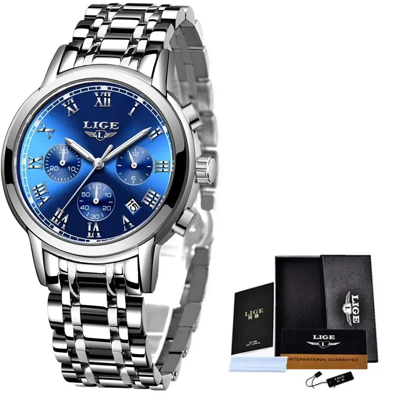 LIGE Relojes Hombre Chronograph Watch
