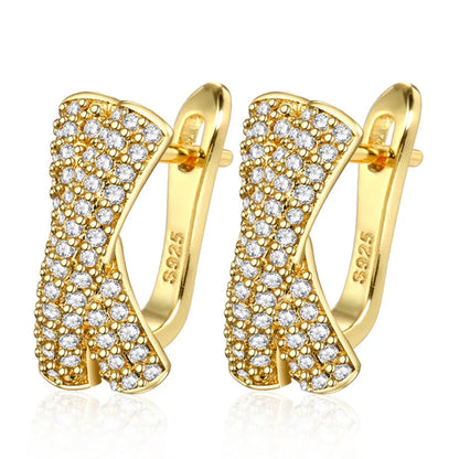 New 925 Sterling Silver Earrings Moissanite Beautiful Fashion for Women Wedding Jewelry Classic Female Accessories Gifts party