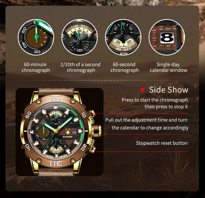 Orologi cronografici da uomo PLAYBOY, resistenti all&