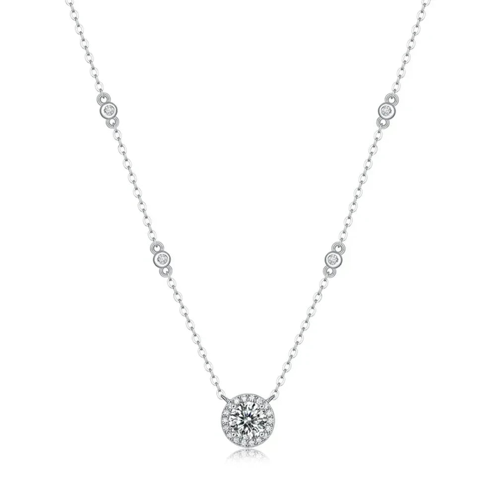 FEOBUR Sterling Silver &amp; Moissanite O-Chain Necklace