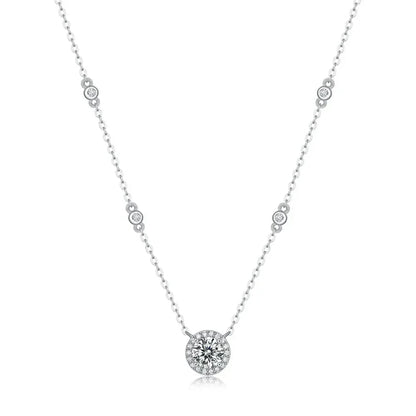 FEOBUR Sterling Silver &amp; Moissanite O-Chain Necklace