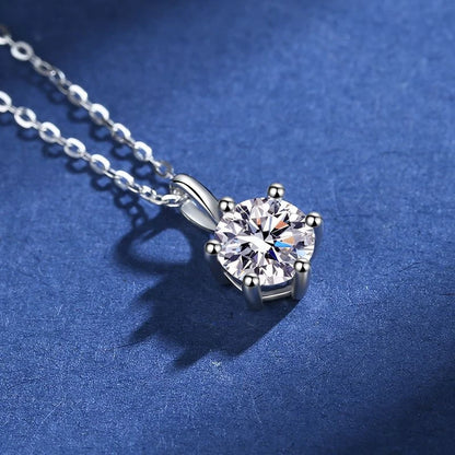 GRA Certificate 100% Real Moissanite Pendant Necklace D Color 1 Carat for Women Wedding Bridal S925 Sterling Silver Fine Jewelry