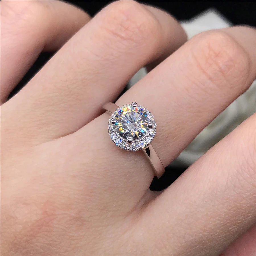 18K Gold Moissanite Solitaire Engagement Ring