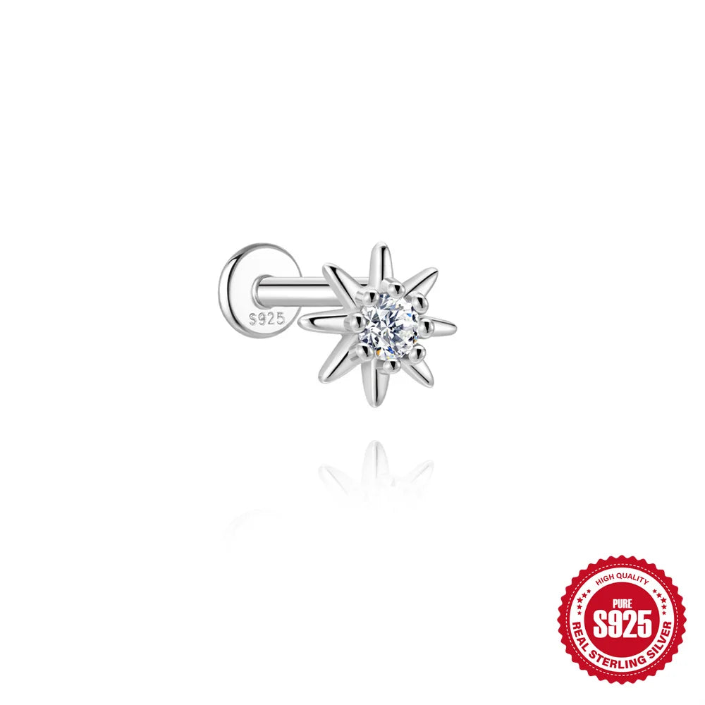 AIDE Certified Moissanite Earrings 925 Sterling Silver Piercing Woman Jewelry Water drops stars moon tassels flowers leaves Gift