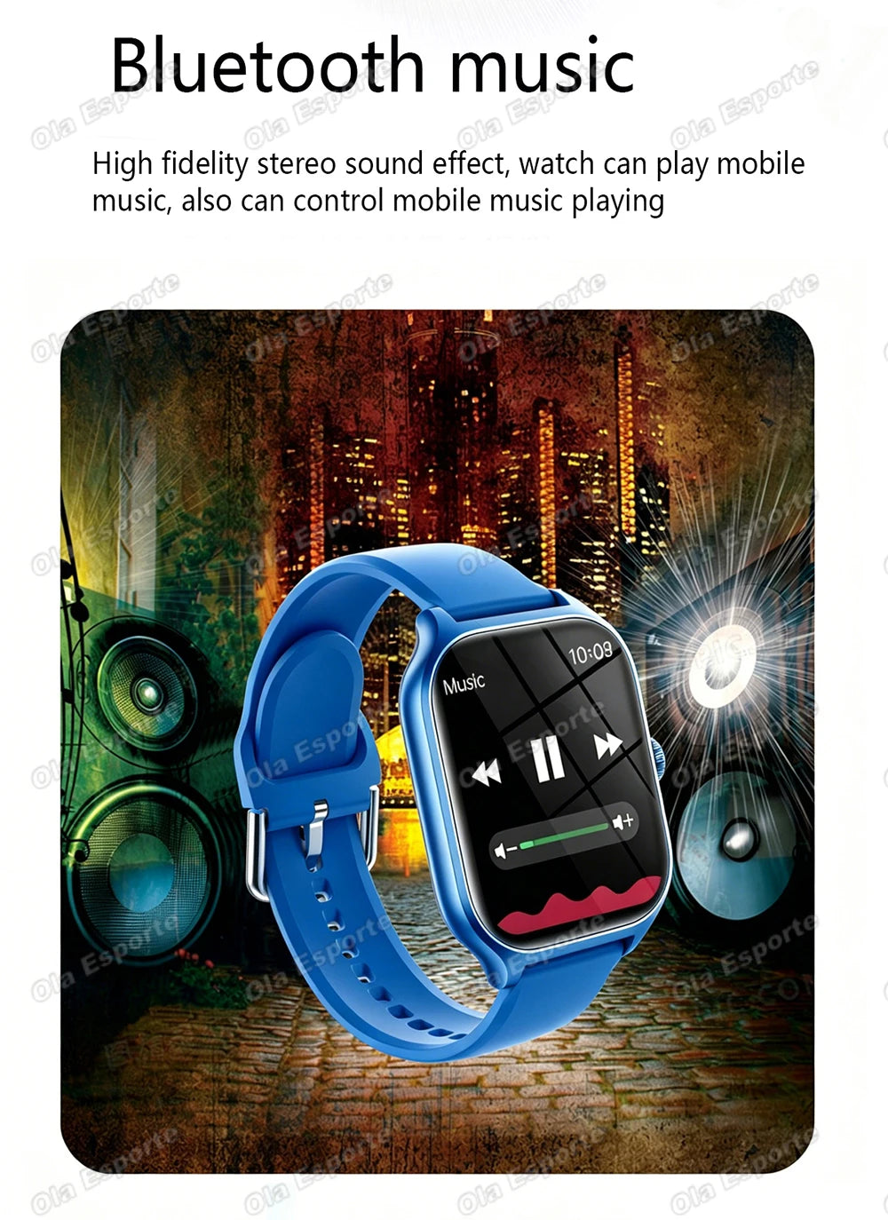 OLA ESPORTE Rectangle Unisex Smart Watch for Android or iOS