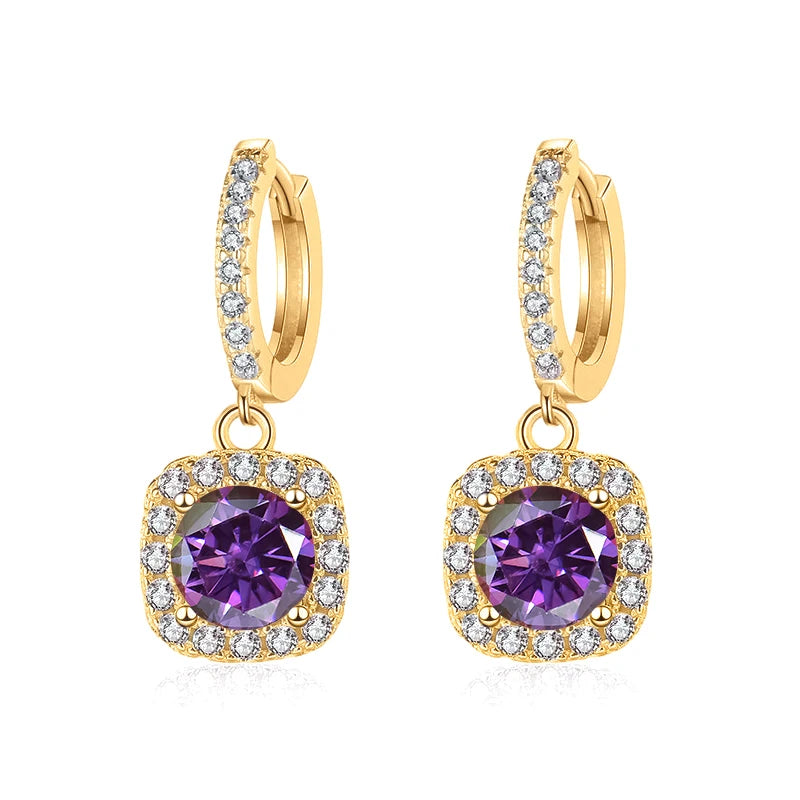 JoyceJelly 1ct GRA Certified Moissanite Earrings Color VVS D Solid Sterling Silver 925 18K Gold Plated