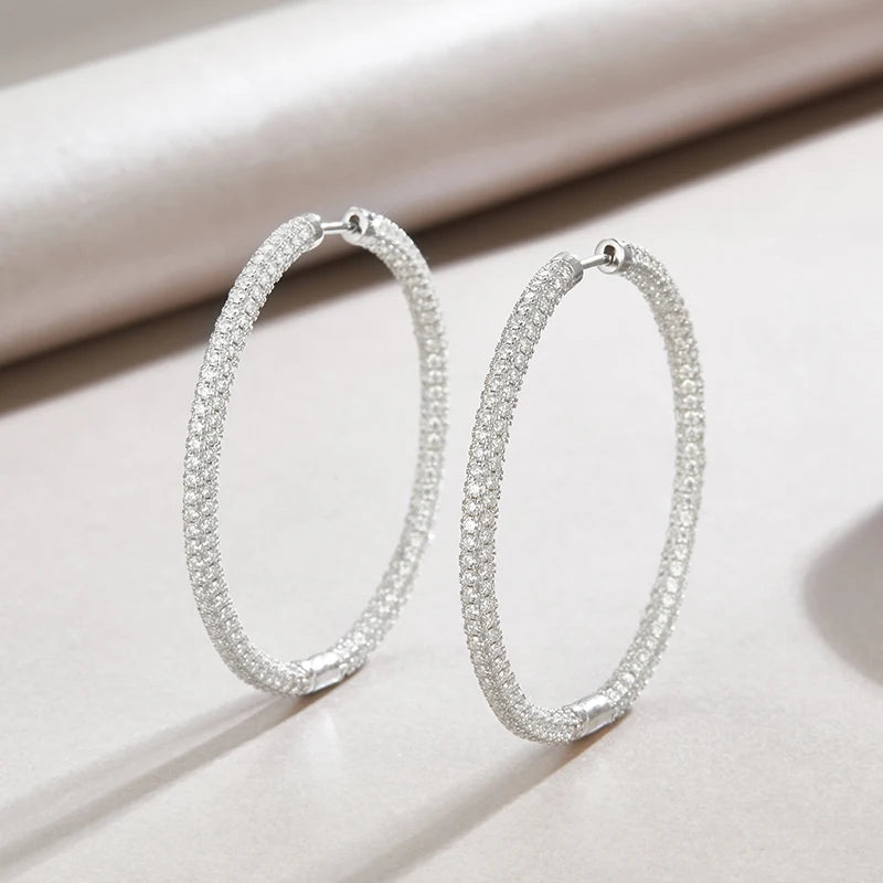 2pcs/pair Moissanite Earrings, 925 Sterling Silver & 18k Gold Plated, Women's And Men's, Earrings, Studs, Jewelry Decoration