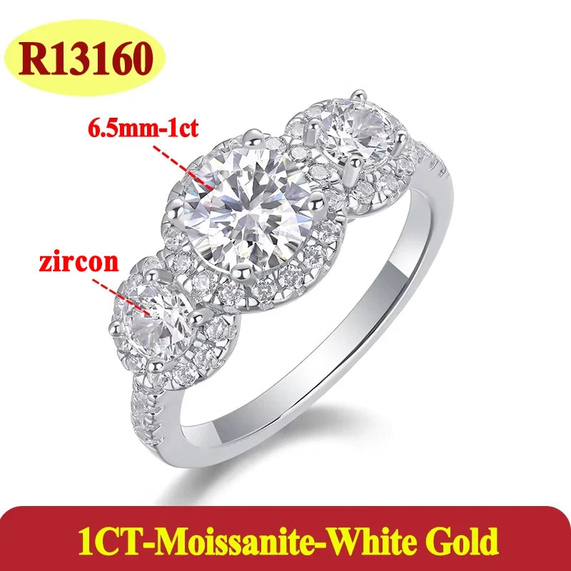 PureMax 1ct oval Certified Moissanite Rings For Woman 925 Sterling Silver Jewelry Engagement Woman's Moissanite Diamond Ring