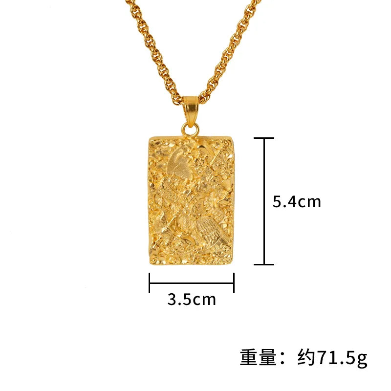 Luxury 24K 9999 Pure Gold real gold Men's Pendant Changsheng General Fu Brand Necklace Pendant
