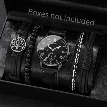 RUNERR Set Orologio da Uomo Nero