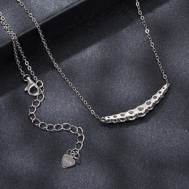 Bamoer U Moissanite Necklace 925 Sterling Silver Unique Multi Sized Moissanite Design Certified Necklace Women Fine Jewelry