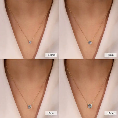 Moissanite 0.5 - 5CT Woman Pendant Sier Necklace