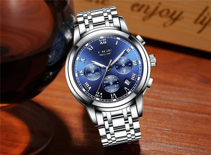LIGE Relojes Hombre Chronograph Watch
