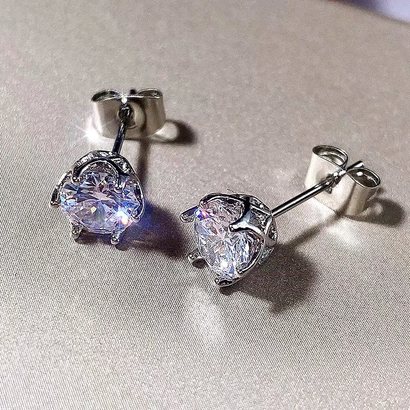 Promotion 100% Real GRA Moissanite Earrings Stud With 2 Certificates VVS1 Sterling Silver For Women 18K Fine Jewelry