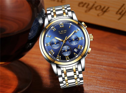 LIGE Relojes Hombre Chronograph Watch