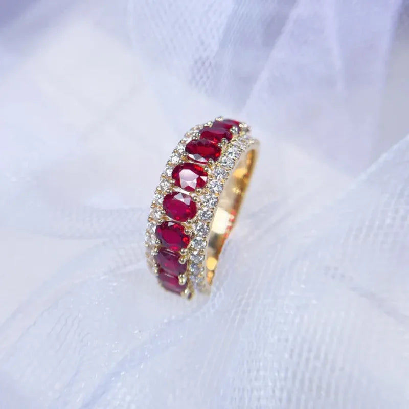 Luxurious 24K real gold ruby