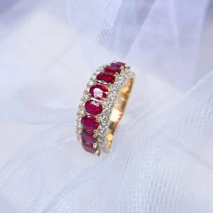 Luxurious 24K real gold ruby