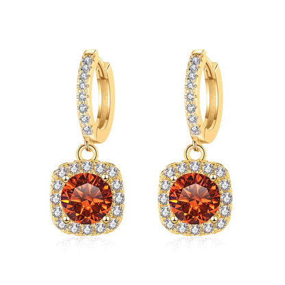 JoyceJelly 1ct GRA Certified Moissanite Earrings Color VVS D Solid Sterling Silver 925 18K Gold Plated