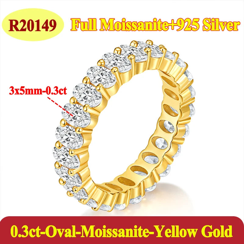 Luxury 0.3ct oval Certified Moissanite Rings For Woman 925 Sterling Silver Jewelry Gift Woman's Moissanite Diamond Ring Gift