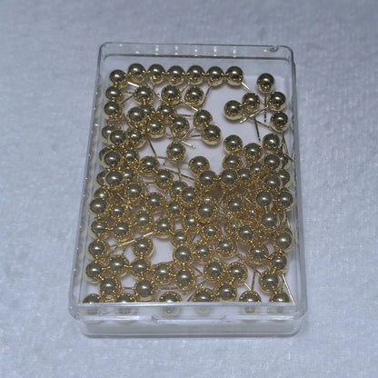 18K Gold Bead Stud Earring