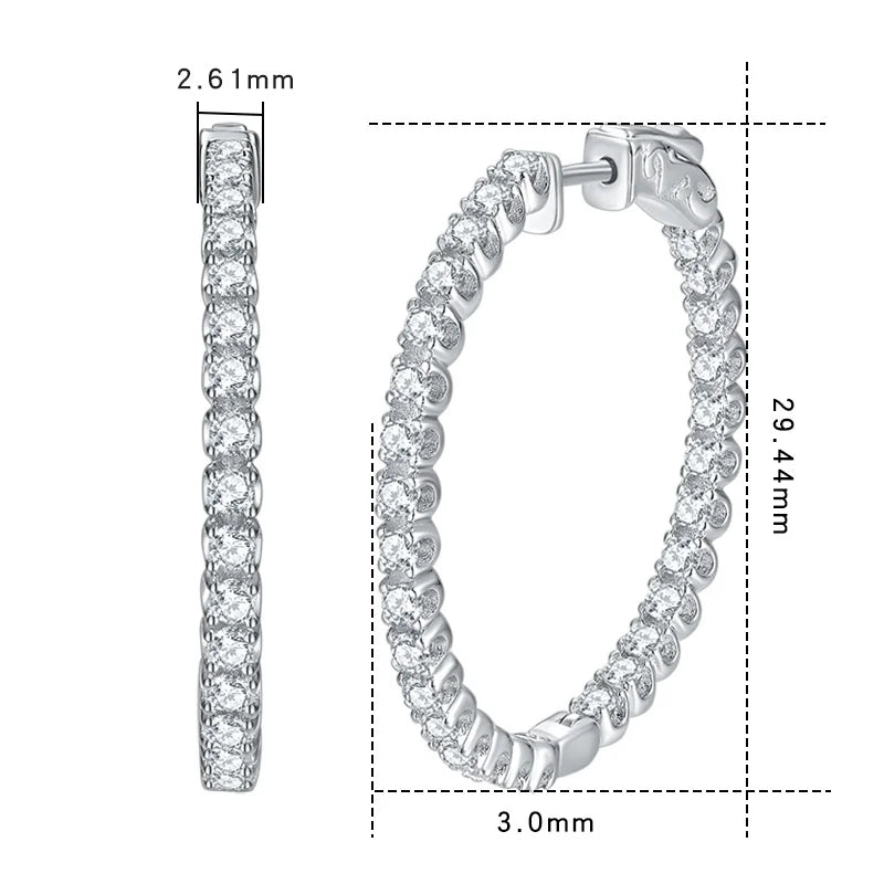 Hoop Moissanite Earrings for Women GRA Certified