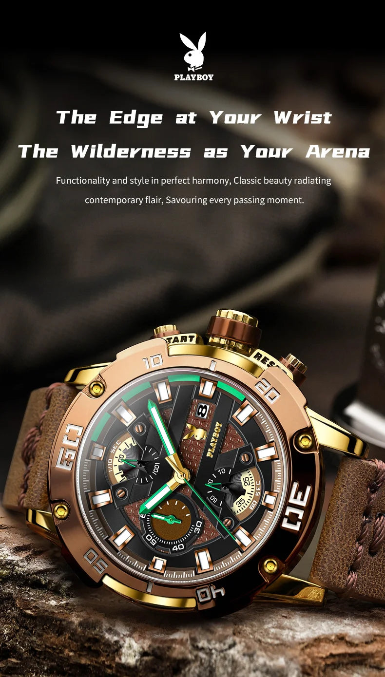 Orologi cronografici da uomo PLAYBOY, resistenti all&