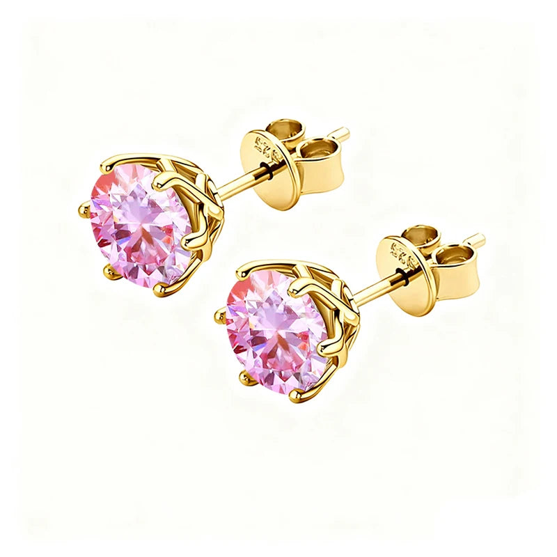 Promotion 100% Real GRA Moissanite Earrings Stud With 2 Certificates VVS1 Sterling Silver For Women 18K Fine Jewelry