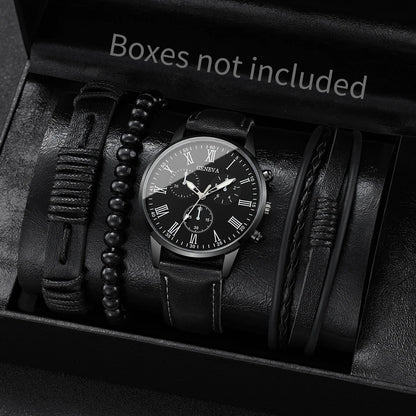 RUNERR Set Orologio da Uomo Nero