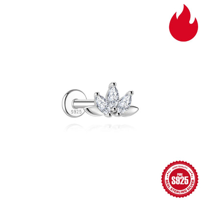 AIDE Certified Moissanite Earrings 925 Sterling Silver Piercing Woman Jewelry Water drops stars moon tassels flowers leaves Gift