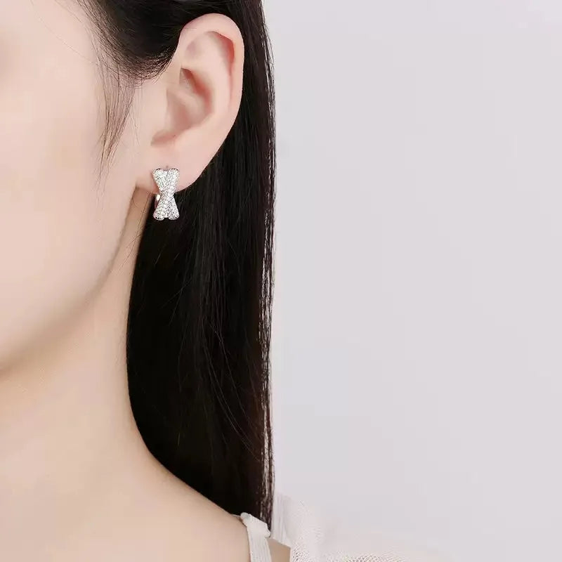 New 925 Sterling Silver Earrings Moissanite Beautiful Fashion for Women Wedding Jewelry Classic Female Accessories Gifts party