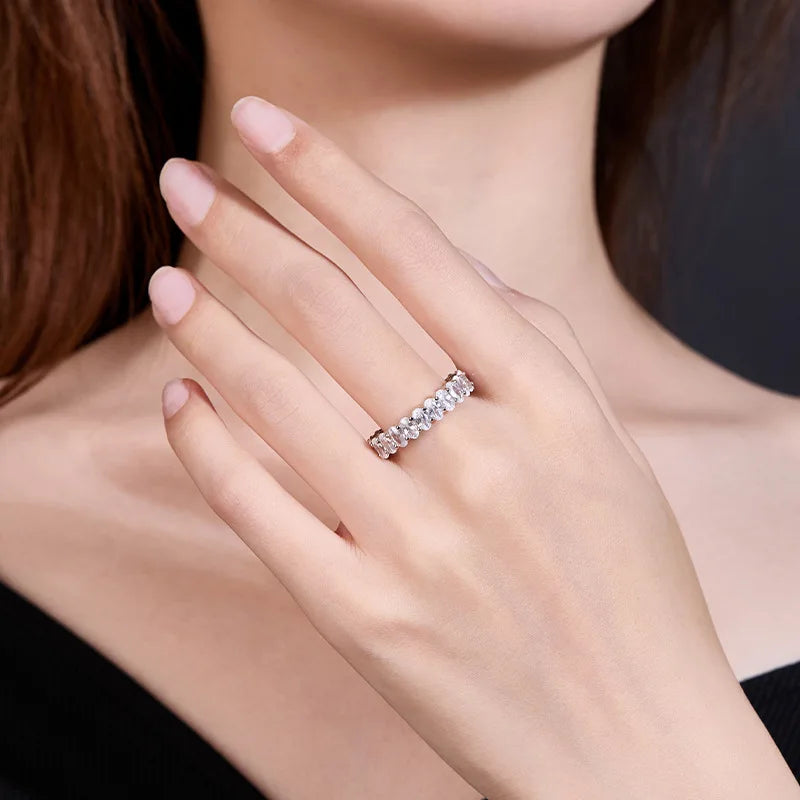Luxury 0.3ct oval Certified Moissanite Rings For Woman 925 Sterling Silver Jewelry Gift Woman's Moissanite Diamond Ring Gift