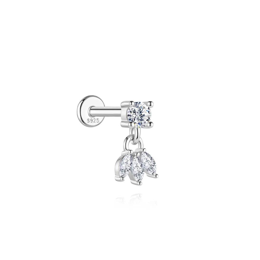 AIDE Certified Moissanite Earrings 925 Sterling Silver Piercing Woman Jewelry Water drops stars moon tassels flowers leaves Gift
