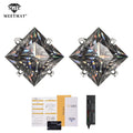 S925 sterling silver inset green princess cut GRA Moissanite earrings for women