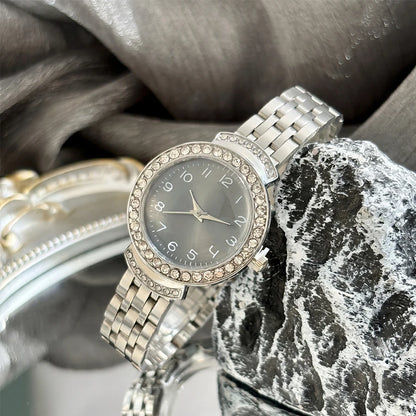 Women Curved Convex Glass Stainless Steel Watch