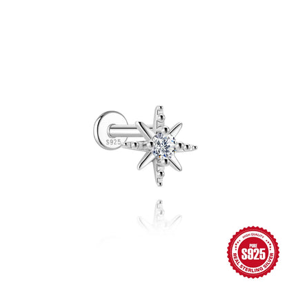 AIDE Certified Moissanite Earrings 925 Sterling Silver Piercing Woman Jewelry Water drops stars moon tassels flowers leaves Gift