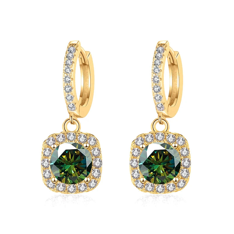 JoyceJelly 1ct GRA Certified Moissanite Earrings Color VVS D Solid Sterling Silver 925 18K Gold Plated