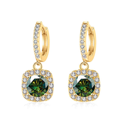 JoyceJelly 1ct GRA Certified Moissanite Earrings Color VVS D Solid Sterling Silver 925 18K Gold Plated