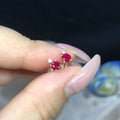Certificated 18K Real Gold AU750 0.45ct Natural Piegon Ruby Genuine Diamond Ear Stud Semi-precious Gemstone Earring High Jewelry