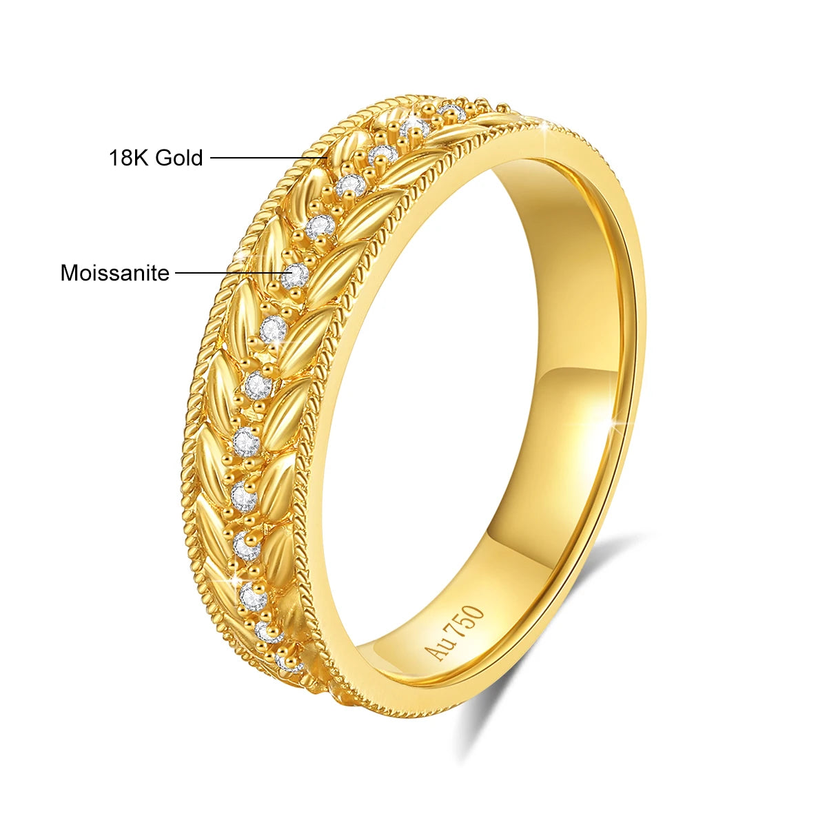 Genuine 100 18K Gold Ring AU750 