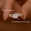 1CT Certified Moissanite Rings Leaf Design Ring Women 925 Sterling Silver Engagement Wedding Lab Diamond Band Gifts Fine Jewelry