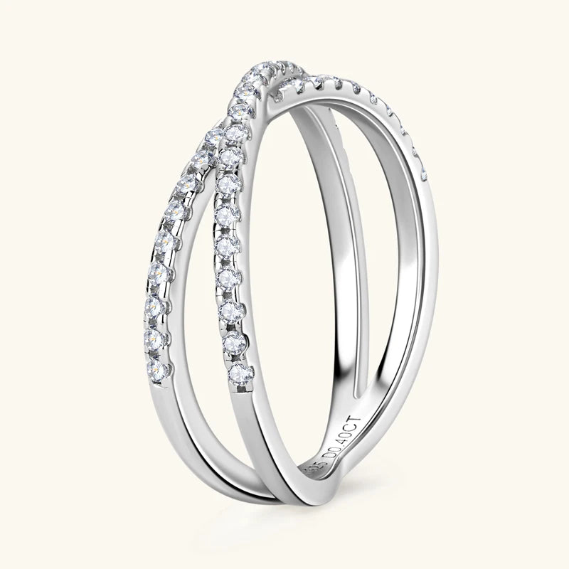 RAPRGOLD GRA Certified Moissanite Rings for Women Girls Solid 925 Sterling Silver Cross Ring Fine Accessories Fine Jewelry Gifts